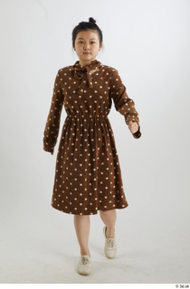 Aera  1 brown dots dress casual dressed front view…